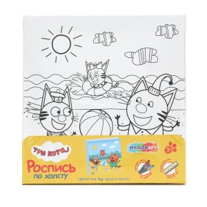 Холст для росписи Три Кота 15*15 см 100-C-ANV15-X15-T