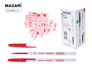 Ручка шар 0.7мм Красная GALANTA пулевидный корпус пласт белый M-5900-72