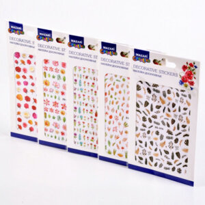 Наклейки декор 9.3*16.5см 16 дизайнов ОПП упаковка M-8654