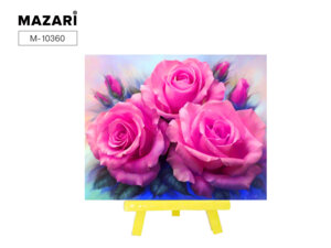 Алмазная мозаика Розы с мольбертом 21х25 см  M-10360