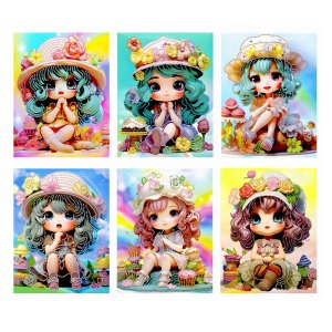 Алмазная мозаика Девочки 23X30 см на подрамнике Частичная выкладка HDX-3099