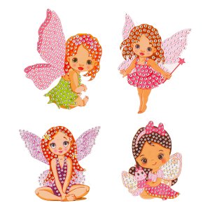 Алмазная мозаика на магните Феи 7,5х7,5см 4 шт в наб M-11917