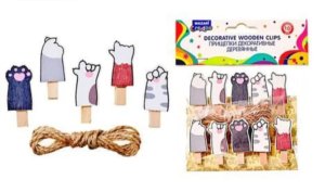 Прищепки декор деревянные Лапки 10шт M-1537