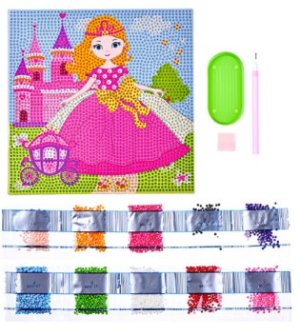 Алмазная мозаика ПРИНЦЕССА 20х20 полн выкладка M-12182