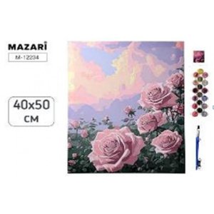 Картина по номерам 40х50 РОЗЫ M-12234