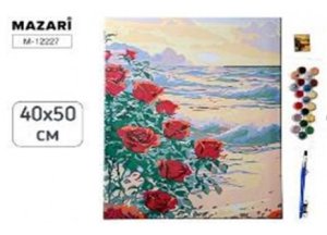 Картина по номерам 40х50 РОЗЫ И МОРЕ M-12227