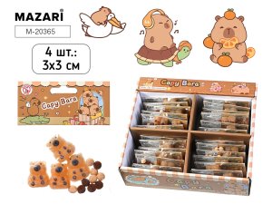 Игрушки антистресс КАПИБАРА 4 шт 3*3 см M-20365