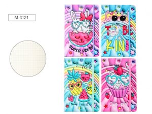 Блокнот SWEETS 3D 9х14 см, 80 листов, внутренний блок в клетку, плотность бумаги 70 г/м2, обложка 7Б