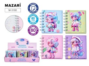 Блокнот ДЕВОЧКИ 10.5х9.2см 80л линия M-3180