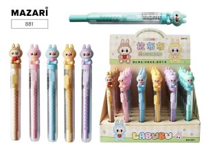 Ластик ЗУБАСТИК, выдвижной, термопластичная резина, ассорти 6 цветов, картонный дисплей