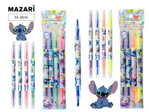 Набор текстовыделителей УШАСТИК, двусторонние, 2 набора цветов в ассортименте, пулевидный / скошенны