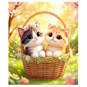 Алмазная мозаика с мольбертом КОТИКИ 21х25см M-12368