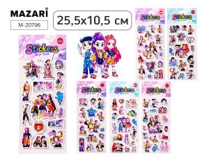 Наклейки декоративные K POP 6 дизайнов M-20796