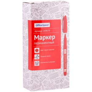 Маркер перман 1мм красный пулевидный 269079