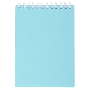 Блокнот 80л А6 Клетка NEWtone PASTEL Незабудка пластик обл на гребне 80Б6A1гр_05025