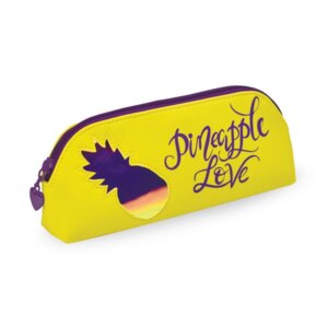 Пенал школьный  АНАНАС 20x7.5x4.5 см, искусственная кожа, радужный ПВХ 51404/25