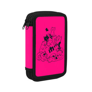 Пенал школьный 2 секц КОШКИ 12,3х19,8х4,8 см, полиэстер, молния 53977/24