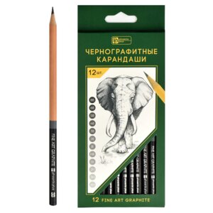 Набор 12  графитовых карандашей Слон 65467