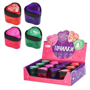 Точилка 1 отв с контейнером Фразы 64542