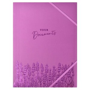 Папка для документов А4 картонная на резинке Лаванда 66546