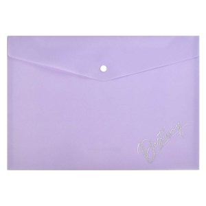 Папка на кнопке пластик А4 Пастельный сиреневый глиттер 200мкм 65868