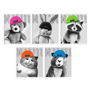 Тетрадь  48л Клетка Звери в шапочках 69682