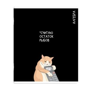 Тетрадь предм 48л Клетка КОТЫ МЕМЫ Алгебра 69820