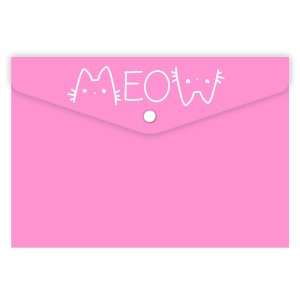 Папка для карт и визиток пластик Надпись кот 10.5х7.4см 69038