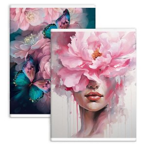 Тетрадь  80л Клетка перевертыш Нежный цветок 69614