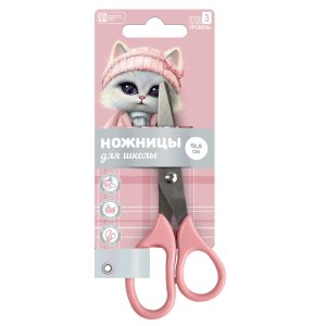 Ножницы 13,5см Кошечка в пальто розовый 69125