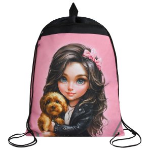 Мешок для обуви БРЮНЕТКА С СОБАЧКОЙ 36x48см 69170