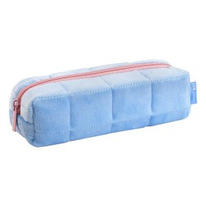 Пенал школьный Феникс+, арт.68358/ 24 ГОЛУБОЙ СТЕГАНЫЙ (без наполнения, 19.5х5.5х6.5 см, полиэстер "