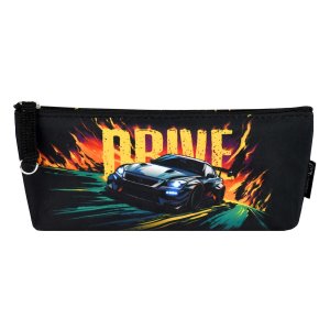 Пенал школьный Феникс+, арт.68414/ 30 ДРАЙВ (без наполнения, 21х3,5х8 см, микрофибра на ПВХ-основе,