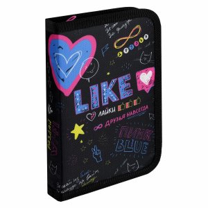 Пенал школьный Феникс+, арт.68894/ 24 ЛАЙК (без наполнения, 13.3x20x3.5 см, полиэстер, молния, субли