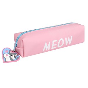 Пенал школьный Феникс+, арт.68970/ 24 ВЛЮБЛЕННЫЙ КОТИК 20,5х5х4 см, искусственная кожа, молния, цифр