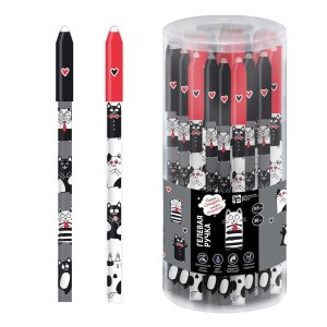 Ручка гелевая стираемая ЧЕРНО-БЕЛЫЕ КОТЫ  асс 69502