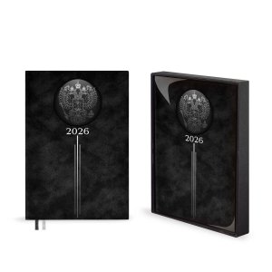 Ежедневник 176л датир А5 2026 ТИВОЛИ ЧЁРНЫЙ кожзам 70249