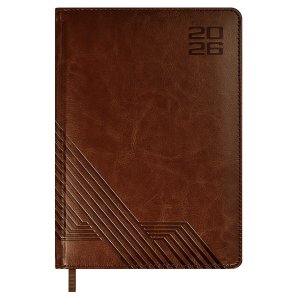 Ежедневник 176л датир А5 2026 САРИФ КОРИЧНЕВЫЙ кожзам 70219