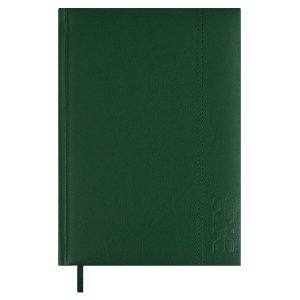 Ежедневник 176л датир А5 2026 НАППА ТЁМНО-ЗЕЛЁНЫЙ кожзам 70228