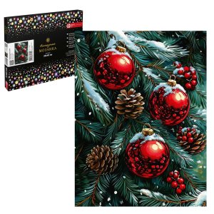 Алмазная мозаика Новогодние шары 30х40 частич выкл 71445 