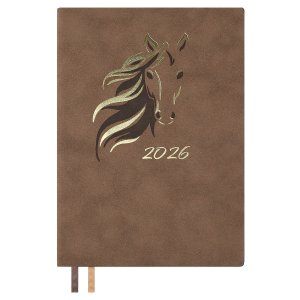 Ежедневник 176л датир А5 2026 ESCALADA ЗАМША БЕЖЕВЫЙ кожзам 70268