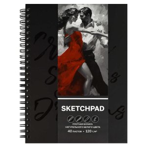 Скетчпад 40л А5+ Танго вдвоем 120г/м²  Спираль 70196