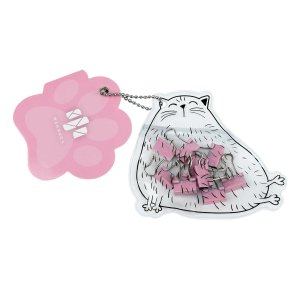 Зажимы канцелярские 15х25мм Белый котик 10шт Розовый 71501