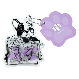 Зажимы канцелярские 15х25мм Милый мопс 10шт Сиреневый 71502