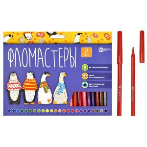 Фломастеры 24цв смываемые АРТ-БРАТВА 67874