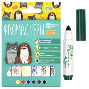 Фломастеры 6цв утолщен АРТ-БРАТВА 67878