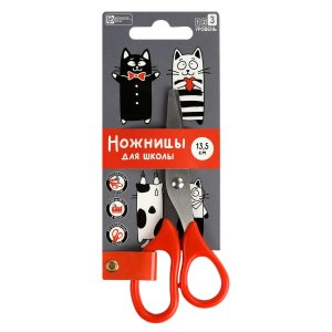 Ножницы 13,5см ЧЕРНО-БЕЛЫЕ КОТЫ 69127
