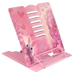 Подставка для книг и учебников Феникс+, арт.69350/ 24 ЗАЙКА В СЕРДЕЧКАХ (19x20x15.5 см, окрашенный ч