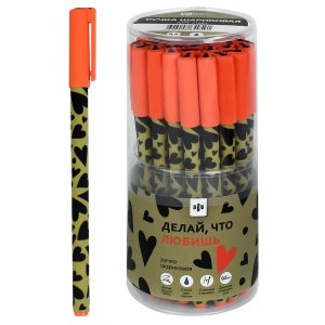 Ручка шариковая арт. 71664 / 30 СЕРДЦА (ПВХ тубус, 30 шт., неавтоматическая, 7x150 мм, цвет корпуса: