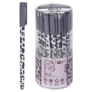 Ручка шариковая арт. 71857 / 30 ЛЕОПАРД СИРЕНЕВЫЙ (ПВХ тубус, 30 шт., неавтоматическая, 7х150 мм, цв